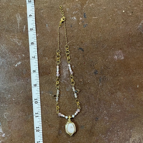 Welo Fire Opal & Crystal Glamorous Boho Necklace - Picture 4 of 7